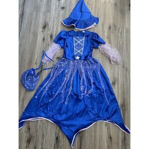 Girl Party Dress‎ Witch Star Large Costume Festival For Girls With Hat Sz L